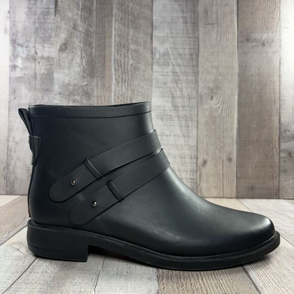 Chooka Midtown Strappy Women's Size 9 Ankle Rain Boot Bootie Waterproof Black - Picture 7 of 13